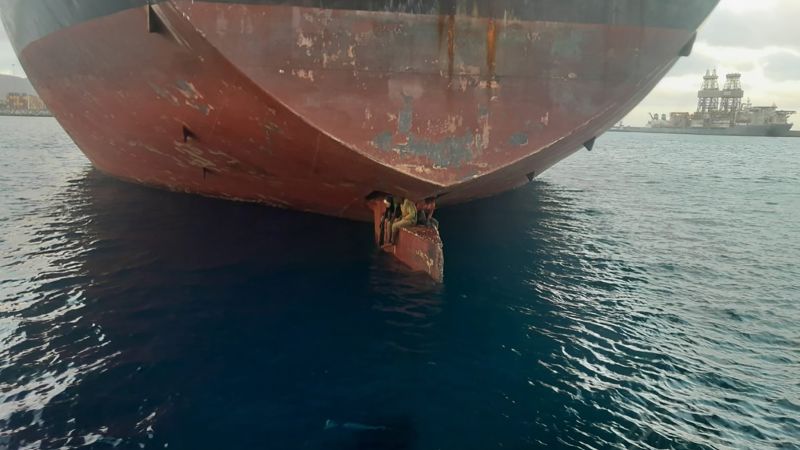 Three people found sitting on ship’s rudder survived an 11-day voyage from Nigeria | CNN