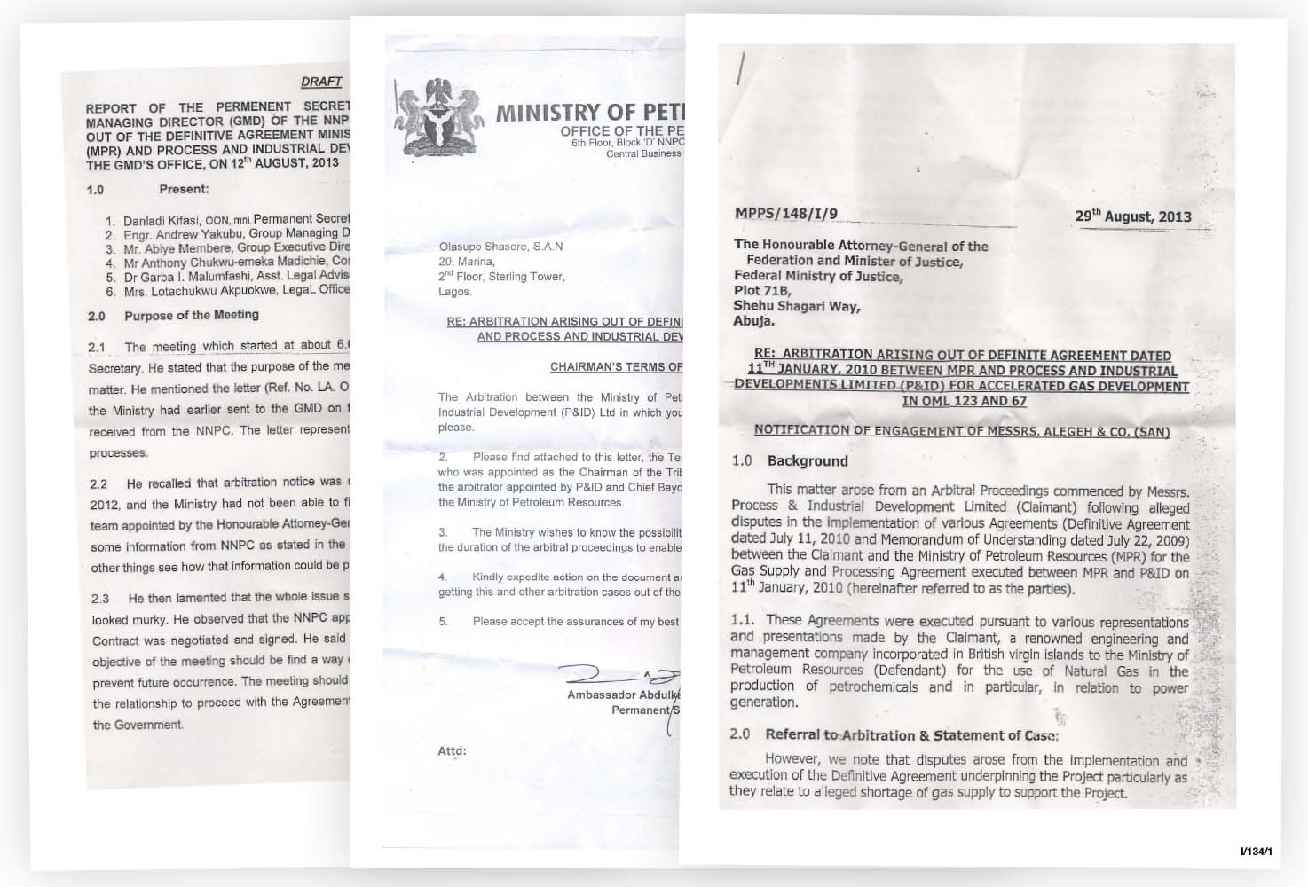 Pages from some of the sensitive internal government documents